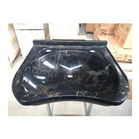 Duru Cam Siyah 60x60 cm Dökme Akrilik Berber Lavabosu