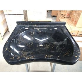 Duru Cam Siyah 60x60 cm Dökme Akrilik Berber Lavabosu