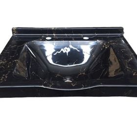 Duru Cam Siyah 73x52 cm Dökme Akrilik Berber Lavabosu