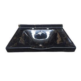 Duru Cam Siyah 73x52 cm Dökme Akrilik Berber Lavabosu