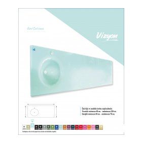 Duru Cam Vizyon Modeli 90x56 cm Cam Lavabo