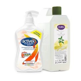 Duru Limon Kolonyası Bidon 900 ml ve Activex Antibakteriyel Aktif 700 ml Sıvı Sabun