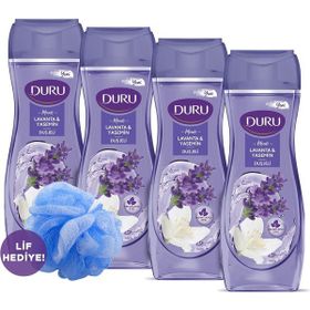 Duru Moods 4x450 ml Lavanta Yasemin Duş Jeli + Duş Lifi