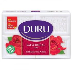 Duru Saf ve Doğal Gül 150 gr x4'lü 3 Adet Banyo Sabunu