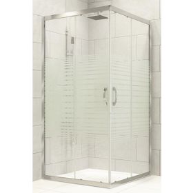 Durul 100X100 cm Kare 5 mm Çizgili Cam Yükseklik 190 cm Duşakabin