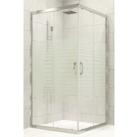 Durul 100X100 cm Kare 5 mm Çizgili Cam Yükseklik 190 cm Duşakabin