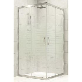 Durul 100X100 cm Kare 5 mm Çizgili Cam Yükseklik 190 cm Duşakabin