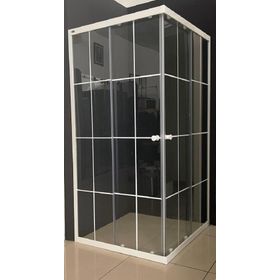 Durul 100x105 cm Kare 5 mm Buzlu Beyaz Çizgi Yükseklik 190 cm Duşakabin