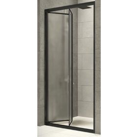 Durul 100x190 cm Ön Cephe Katlanır Akordion Kapı Siyah Çizgi Cam Duşakabin