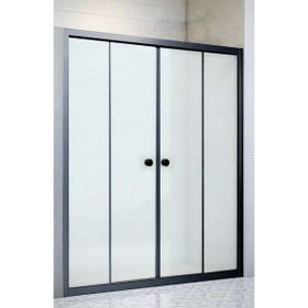 Durul 104x190 cm Ön Cephe Siyah Profil Şeffaf 5 mm Duşakabin
