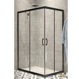 Durul 110x120 Kare Siyah Profil Şeffaf Duşakabin 5mm