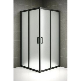 Durul 70x100 Kare Siyah Profil Buzlu Duş Teknesiz 4 mm 180 cm Duşakabin