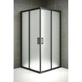 Durul 70x100 Kare Siyah Profil Buzlu Duş Teknesiz 4 mm 180 cm Duşakabin