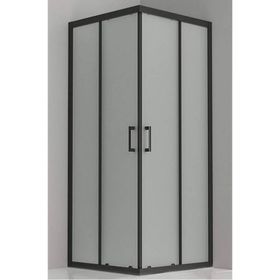 Durul 70x100 Kare Siyah Profil Buzlu Duş Teknesiz 4 mm 180 cm Duşakabin