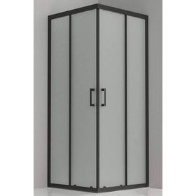 Durul 70x100 Kare Siyah Profil Buzlu Duş Teknesiz 4 mm 180 cm Duşakabin