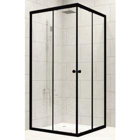 Durul 70x100 Kare Siyah Profil Şeffaf Duş Teknesiz 4 mm 180 cm Duşakabin