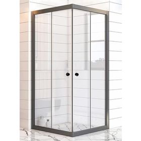 Durul 70x100 Kare Siyah Profil Şeffaf Duş Teknesiz 4 mm 180 cm Duşakabin