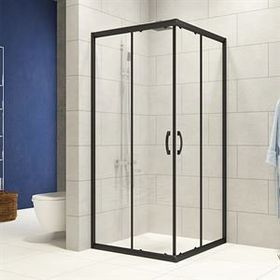 Durul 70x100 Kare Siyah Profil Şeffaf Duş Teknesiz 5 mm 180 cm Duşakabin