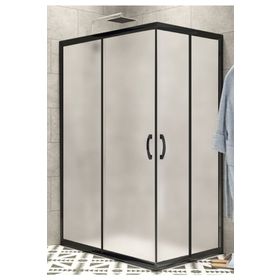 Durul 70x100 Kare Siyah Profil Şeffaf Duş Teknesiz 5 mm 180 cm Duşakabin