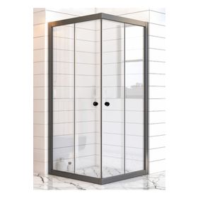 Durul 70x100 Kare Siyah Profil Şeffaf Duş Teknesiz 5 mm 180 cm Duşakabin
