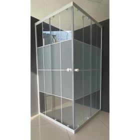 Durul 70x115 cm Kare 4 mm Orta Buzlu Beyaz Çizgi Yükseklik 180 cm Duşakabin