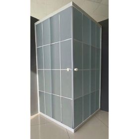 Durul 70x115 cm Kare 4 mm Orta Buzlu Beyaz Çizgi Yükseklik 180 cm Duşakabin
