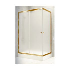 Durul 70x120 cm Kare Altın 5 mm Buzlu Cam 190 cm Yükseklik Duşakabin