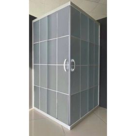 Durul 70x80 cm Kare 5 mm Buzlu Beyaz Çizgi Yükseklik 190 cm Duşakabin