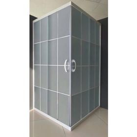 Durul 80x140 cm Kare 5 mm Buzlu Beyaz Çizgi Yükseklik 190 cm Duşakabin