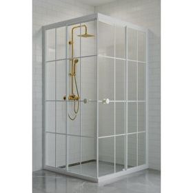 Durul 85x115 cm Kare 5 mm Şeffaf Beyaz Çizgi Yükseklik 190 cm Duşakabin