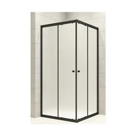 Durul 90x120 CM Kare Siyah Profil Buzlu Cam 5 mm H:190 Duşakabin