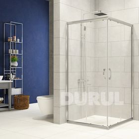 Durul 90x90 cm Kare Buzlu Teknesiz Duşakabin