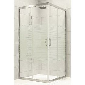 Durul 90x90 cm Kare Çizgili 5 mm Yükseklik 190 cm Duşakabin
