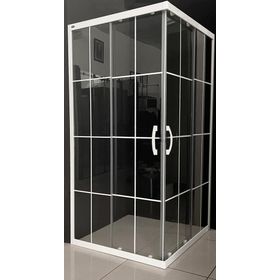 Durul AK5BSK190CM Kare ve Dikdörtgen Beyaz Çizgi 5 mm Temper Cam Yükseklik 190 cm Duşakabin