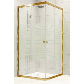 Durul Altın Profil Çizgili Cam 4 mm Duşakabin