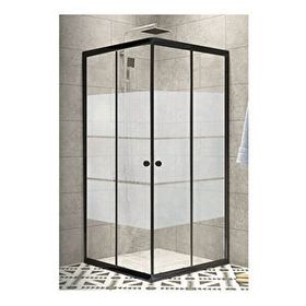 Durul Box 100x110 cm Siyah Kumlama Duşakabin Camı