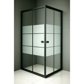 Durul Box 100x110 cm Siyah Kumlama Duşakabin Camı