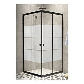 Durul Box 105x115 cm Siyah Kumlama Duşakabin Camı