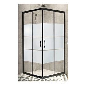 Durul Box 90x140 cm 5 mm Siyah Kumlama Duşakabin Camı