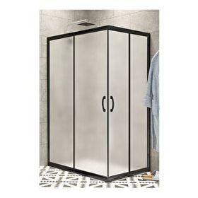 Durul Dikdörtgen 5 mm Komple Buzlu Siyah Karolaj Yükseklik 190 cm 100x110 cm Duşakabin