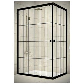 Durul Dikdörtgen 5 mm Komple Buzlu Siyah Karolaj Yükseklik 190 cm 100x110 cm Duşakabin