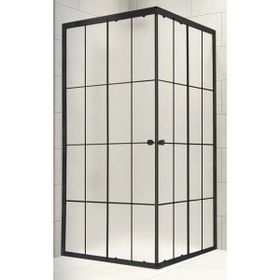 Durul Dikdörtgen 5 mm Komple Buzlu Siyah Karolaj Yükseklik 190 cm 100x110 cm Duşakabin