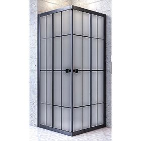 Durul Dikdörtgen 5 mm Komple Buzlu Siyah Karolaj Yükseklik 190 cm 100x110 cm Duşakabin