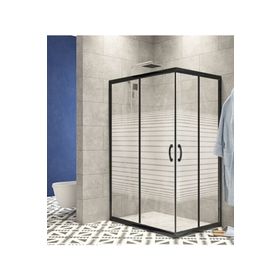 Durul Dikdörtgen 5 mm Komple Buzlu Siyah Karolaj Yükseklik 190 cm 80x110 cm Duşakabin