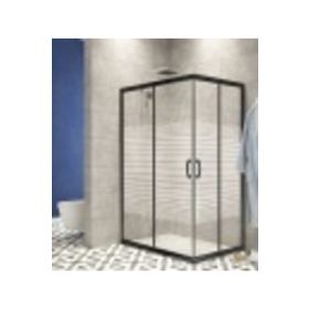 Durul Dikdörtgen 5 mm Komple Buzlu Siyah Karolaj Yükseklik 190 cm 90x110 cm Duşakabin