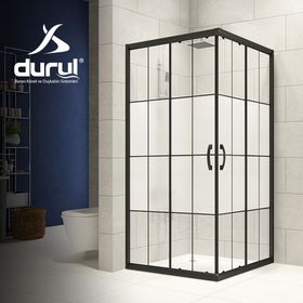 Durul Dikdörtgen 5 mm Komple Buzlu Siyah Karolaj Yükseklik 190 cm 90x130 cm Duşakabin