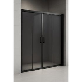 Durul Füme Temper Cam Elegant Seri Ön Cephe Siyah Profil 190 cm Duşakabin