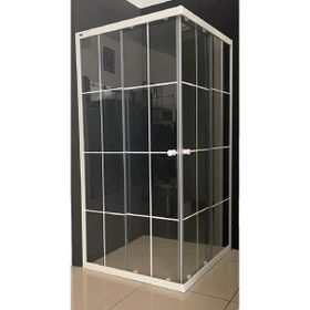 Durul Kare 4 mm Şeffaf Cam Beyaz Çizgi Yükseklik 180 cm Duşakabin