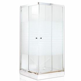Durul Kare 5 mm Çizgili Duş Teknesi 80x80x195 cm Duşakabin