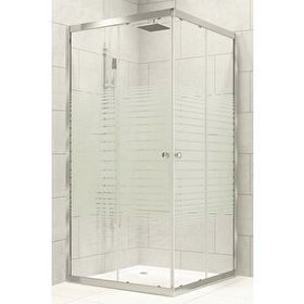 Durul Kare 5 mm Çizgili Duş Teknesi 80x80x195 cm Duşakabin